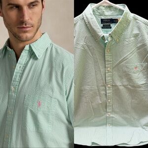 Polo by Ralph Lauren Men's Green Striped Shirt XXL